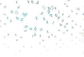 Light Blue, Green vector backdrop with music notes.