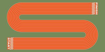 Abstract rugged running track with starting and finishing lines.