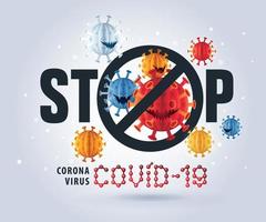 Stop COVID 19 Prevention concept. Abstract Stop Coronavirus sign vector, Sign caution coronavirus. Coronavirus Covid 19 pandemic outbreak virus design. vector