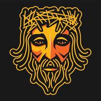 Yellow king head vector icon illustration