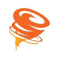 Tornado vector logo icon with orange color