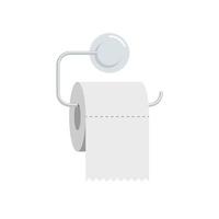 Soft clean toilet paper or hygiene napkin roll on holder. Flat vector eps illustration