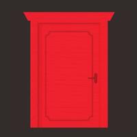 wooden red door vector illustration