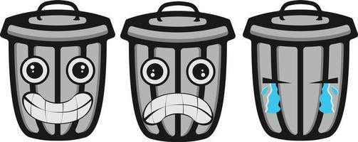 vector illustration, cartoon recycle bin