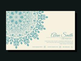 mandala style business card design vector