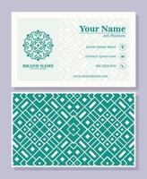 ornament pattern business card design vector