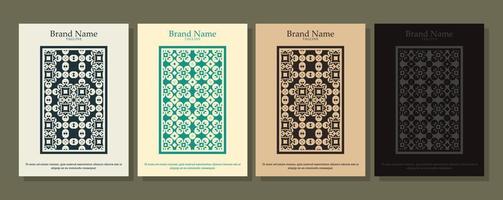 vintage abstract geometric pattern cover template vector