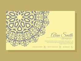 mandala style business card design vector