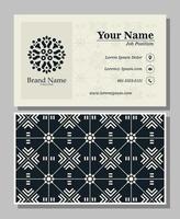 ornament pattern business card design vector