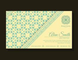 Elegant border pattern business card design vector