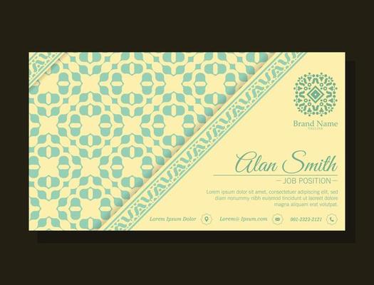 Elegant border pattern business card design