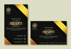 Luxury dark business card pattern style vector