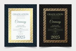 Elegant graduation invitation template with ornament vector