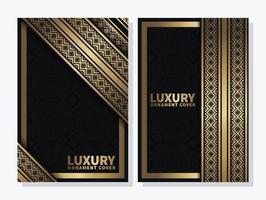 luxury dark border ornament pattern cover vector