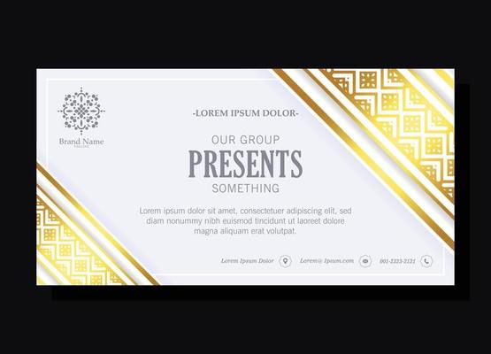 Luxury business card template with Ornaments design