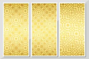 Gold vertical banner with minimal pattern vector