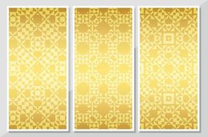 Gold vertical banner with minimal pattern vector