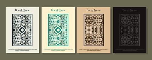 vintage abstract geometric pattern cover template vector