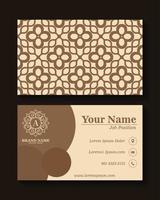 ornament pattern business card design vector