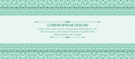 green ornament border pattern background vector