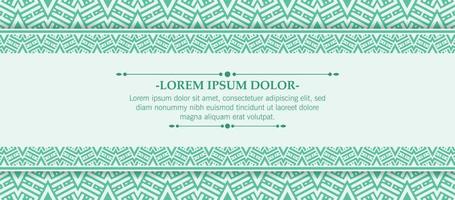 green ornament border pattern background vector