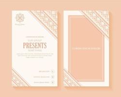 vertical greeting card with ornament pattern border vector