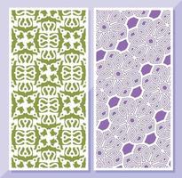 Flat vertical banner with minimal pattern set vector
