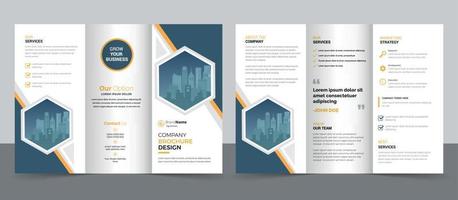 Trifold Brochure Design Template for Your Company, Corporate, Business, Advertising, Marketing, Agency, and Internet Business. vector