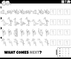juego de patrones con animales de dibujos animados página de libro para colorear vector