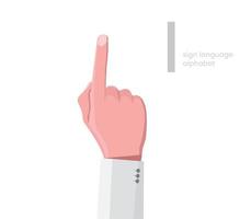 The letter 'I. Universal and Turkish handicapped hand alphabet letter I. Disabled hand. Hand tongue. Learning the alphabet, non-verbal deaf-dumb communication, expression gestures vector. vector