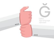 The letter 'G. Turkish handicapped hand alphabet letter G. Disabled hand. Hand tongue. Learning the alphabet, non-verbal deaf-dumb communication, expression gestures vector. vector