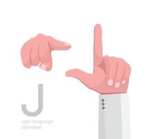 The letter 'J. Turkish handicapped hand alphabet letter J. Disabled hand. Hand tongue. Learning the alphabet, non-verbal deaf-dumb communication, expression gestures vector. vector