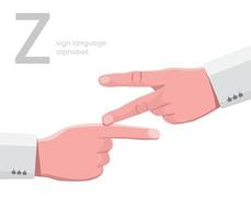 The letter 'Z. Universal and Turkish handicapped hand alphabet letter Z. Disabled hand. Hand tongue. Learning the alphabet, non-verbal deaf-dumb communication, expression gestures vector. vector