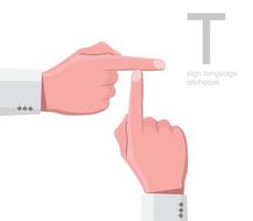 The letter 'T. Universal and Turkish handicapped hand alphabet letter T. Disabled hand. Hand tongue. Learning the alphabet, non-verbal deaf-dumb communication, expression gestures vector. vector