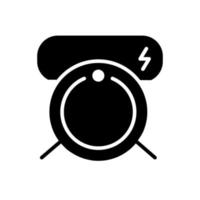 Robot vacuum cleaner silhouette icon. Robot plugged into charge. Simple element drawing from smart house concept icon. Robot vacuum cleaner editable web and logo sign symbol design on white background vector