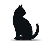 ilustración de una silueta de un gato negro vector