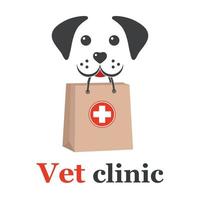 veterinary clinic logo design illustration. vector