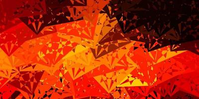 Dark Orange vector backdrop with triangles, lines.