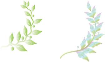 Watercolour flower branches with leaves vector