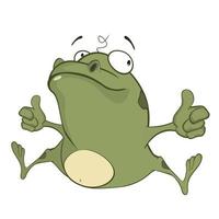 funny green frog Vector