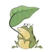 funny green frog Vector