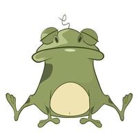 funny green frog Vector