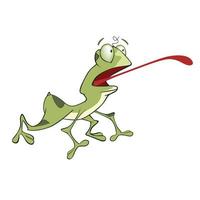 funny green frog Vector