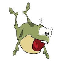 funny green frog Vector