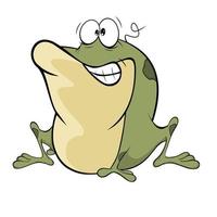 funny green frog Vector