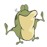 funny green frog Vector