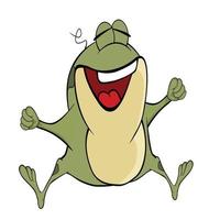 funny green frog Vector