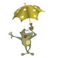 funny green frog Vector