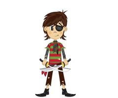 Kids with pirate costumes vector