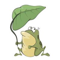 funny green frog Vector